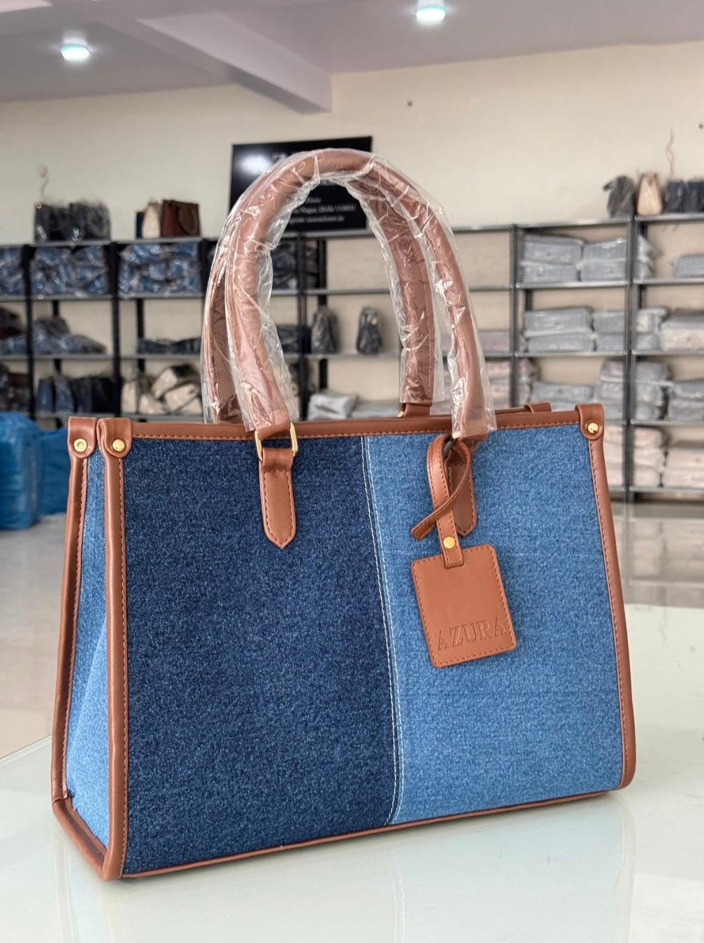 Two-Toned Denim Bag – Azura