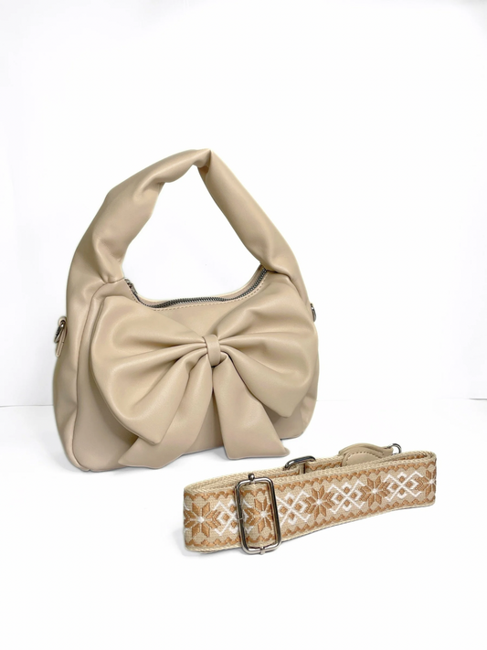 Flora Bow Bag · Beige