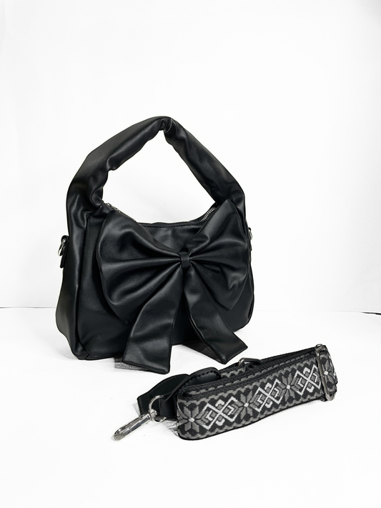 Flora Bow Bag · Black