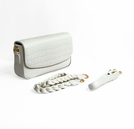 Rauge Croco Bag · White