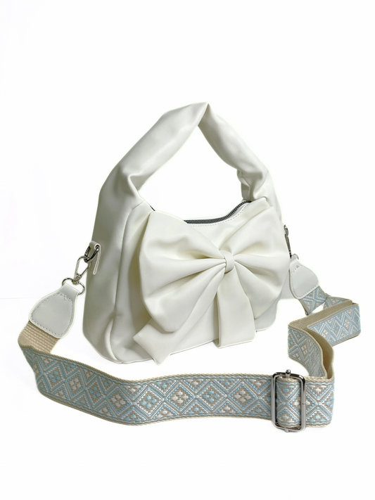 Flora Bow Bag · White
